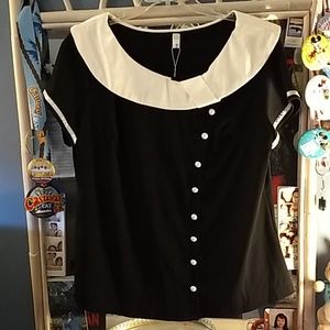 Black & White Sailor inspired Top sz 20 NWT